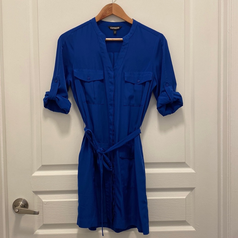 Express Portofino Belted Shirt Dress